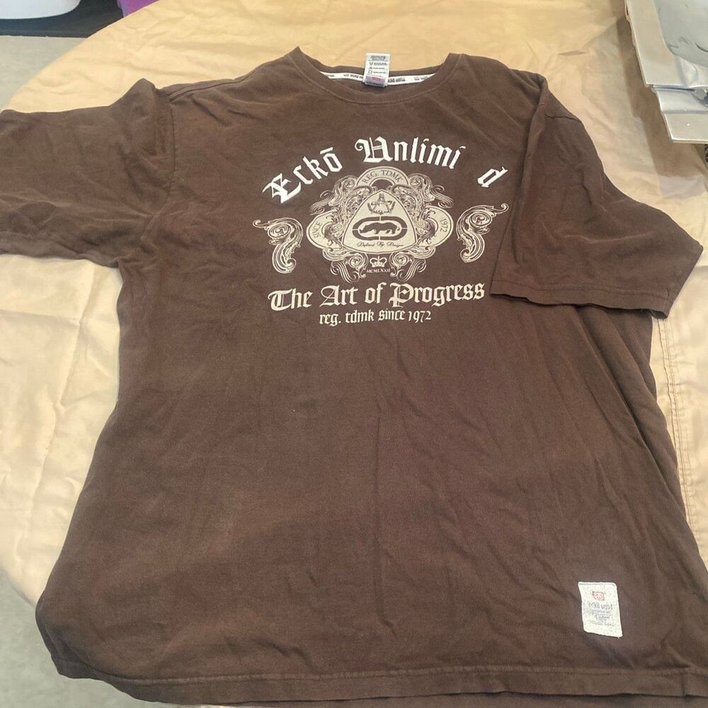 Vintage Y2K Ecko Unltd The Art Of Progress Rhino Graphic T-Shirt Size 2XL